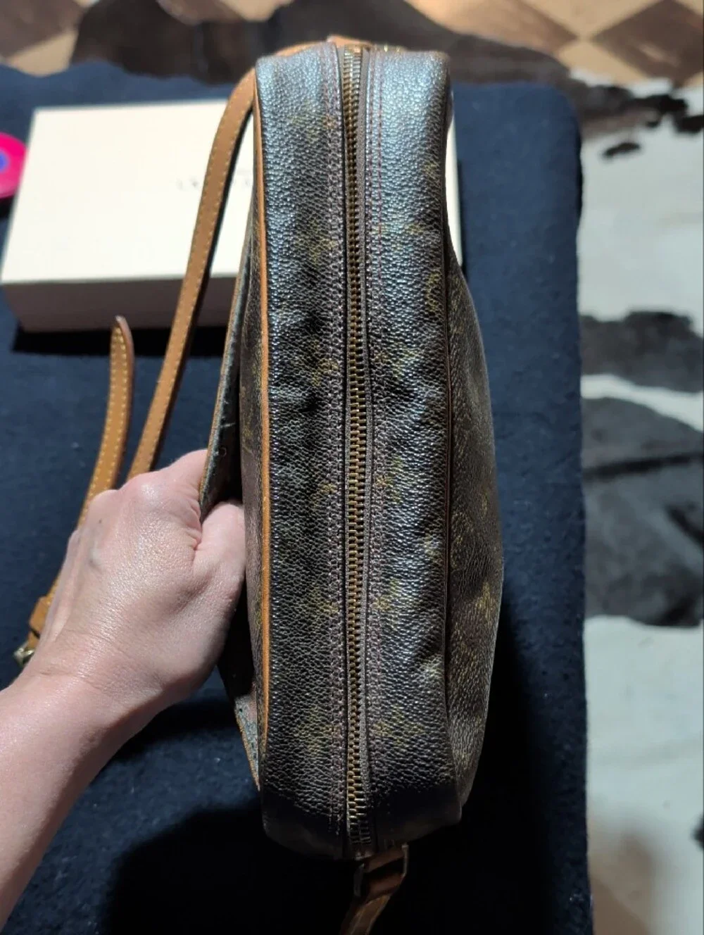 Louis Vuitton Monogram Canvas Messenger Bag in Brown and Tan